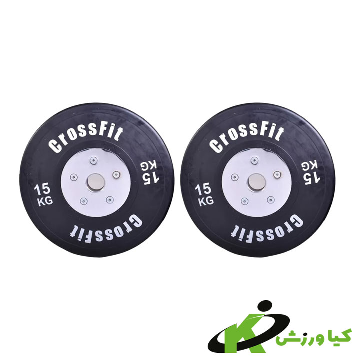Crossfit black barbell plate weight 15 kg